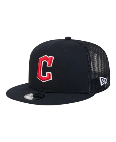 New Era Kids' Big Boys And Girls Navy Cleveland Guardians 9fifty Trucker Snapback Hat In Blue
