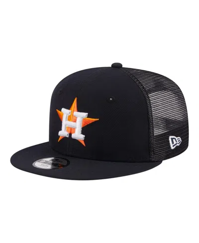 New Era Kids' Big Boys And Girls Navy Houston Astros 9fifty Trucker Snapback Hat In Blue