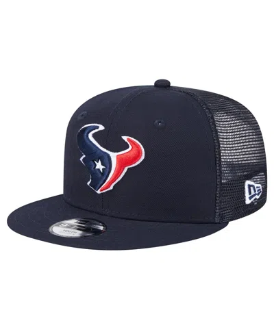 New Era Kids' Big Boys And Girls Navy Houston Texans Main Trucker Snapback Hat In Black
