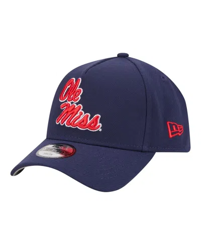 New Era Kids' Big Boys And Girls Navy Ole Miss Rebels 9forty A-frame Adjustable Hat In Blue