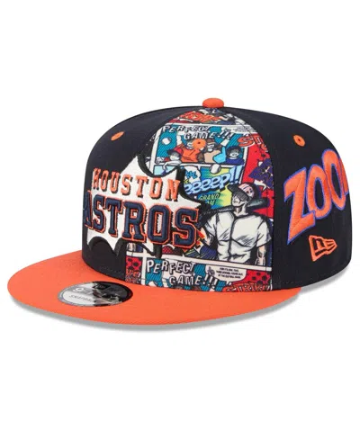 New Era Kids' Big Boys And Girls Navy/orange Houston Astros 2025 Mlb Diamond Hero Edition 9fifty Snapback Hat In Multi