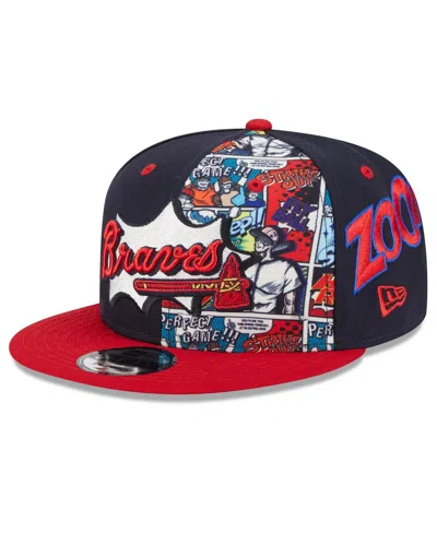 New Era Kids' Big Boys And Girls Navy/red Atlanta Braves 2025 Mlb Diamond Hero Edition 9fifty Snapback Hat In Multi