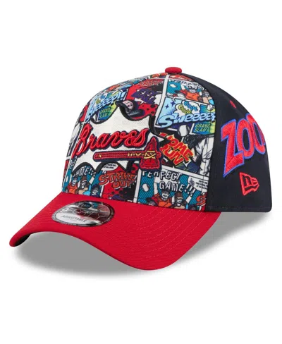 New Era Kids' Big Boys And Girls Navy/red Atlanta Braves 2025 Mlb Diamond Hero Edition A-frame 9forty Adjustable H In Multi