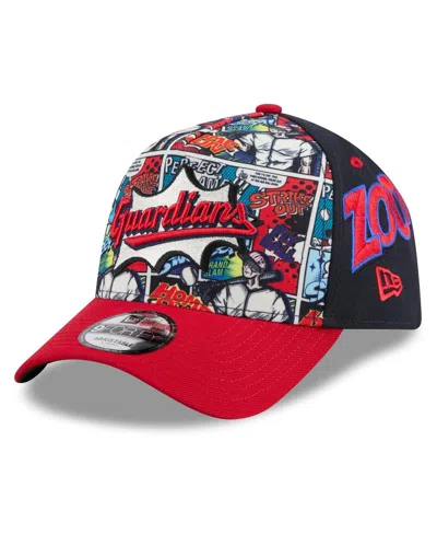 New Era Kids' Big Boys And Girls Navy/red Cleveland Guardians 2025 Mlb Diamond Hero Edition A-frame 9forty Adjusta In Multi