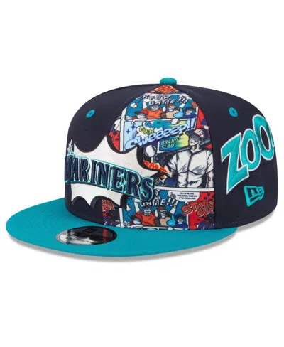 New Era Kids' Big Boys And Girls Navy/teal Seattle Mariners 2025 Mlb Diamond Hero Edition 9fifty Snapback Hat In Multi