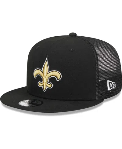 New Era Kids' Big Boys And Girls  Black New Orleans Saints Main Trucker 9fifty Snapback Hat