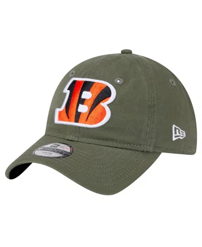 New Era Kids' Big Boys And Girls Olive Cincinnati Bengals Main 9twenty Adjustable Hat In Green