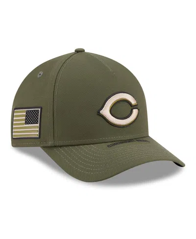 New Era Kids' Big Boys And Girls Olive Cincinnati Reds 2026 Armed Forces Day 9forty M-crown Adjustable Hat In Green