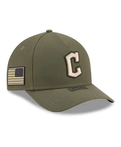 New Era Kids' Big Boys And Girls Olive Cleveland Guardians 2026 Armed Forces Day 9forty M-crown Adjustable Hat In Green