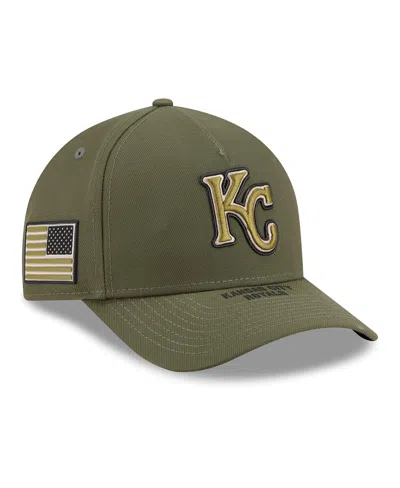 New Era Kids' Big Boys And Girls Olive Kansas City Royals 2026 Armed Forces Day 9forty M-crown Adjustable Hat In Green