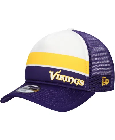 New Era Big Boys And Girls Purple Minnesota Vikings Sport Night Color Block 9forty A-frame Trucker Adjustabl