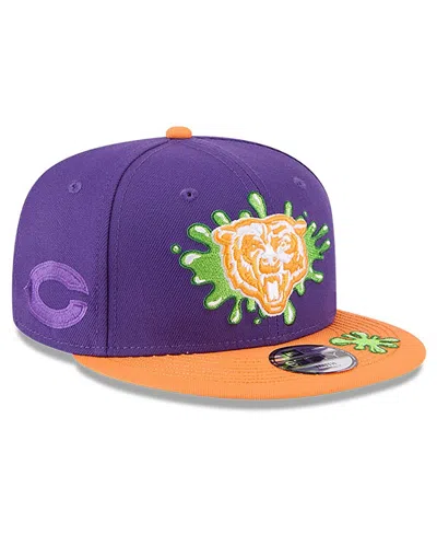 New Era Kids' Big Boys And Girls Purple/orange Chicago Bears Nickelodeon Slime 9fifty Snapback Hat