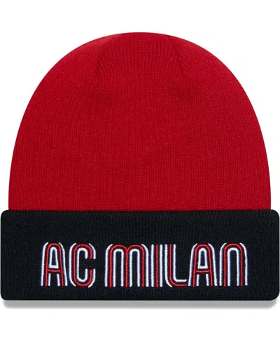 New Era Kids' Big Boys And Girls Red Ac Milan Wordmark Cuffed Knit Hat