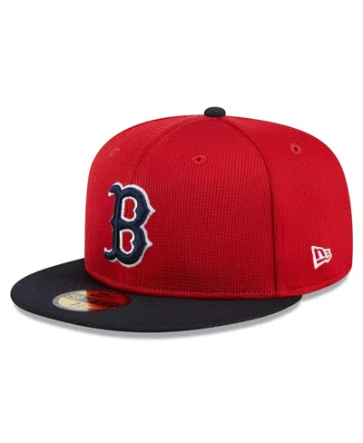 New Era Kids' Big Boys And Girls Red Boston Red Sox 2024 Batting Practice 59fifty Fitted Hat In Navy