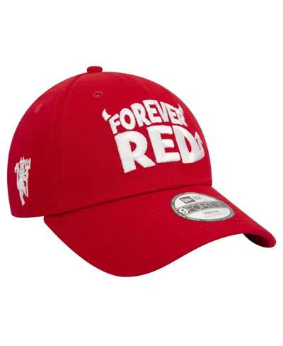 New Era Big Boys And Girls Red Manchester United Forever Red 9forty Adjustable Hat