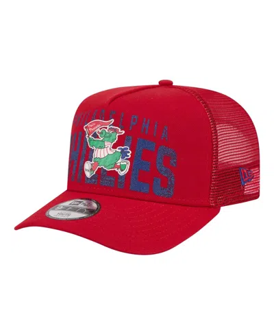 New Era Kids' Big Boys And Girls Red Philadelphia Phillies Logo Fade A-frame 9fifty Snapback Hat