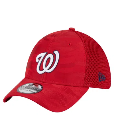 New Era Kids' Big Boys And Girls Red Washington Nationals Camo 39thirty Flex Hat
