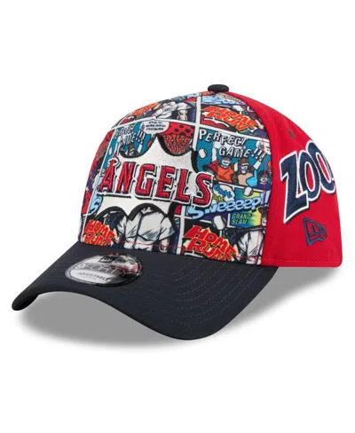 New Era Kids' Big Boys And Girls Red/navy Los Angeles Angels 2025 Mlb Diamond Hero Edition A-frame 9forty Adjustab In Multi