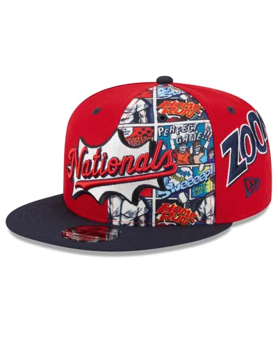New Era Kids' Big Boys And Girls Red/navy Washington Nationals 2025 Mlb Diamond Hero Edition 9fifty Snapback Hat