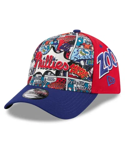 New Era Kids' Big Boys And Girls Red/royal Philadelphia Phillies 2025 Mlb Diamond Hero Edition A-frame 9forty Adju In Multi
