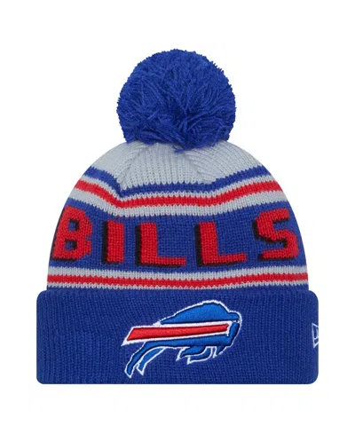 New Era Babies' Big Boys And Girls Royal Buffalo Bills Main Cuffed Knit With Pom Hat In Blue
