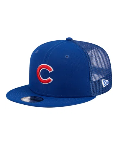New Era Kids' Big Boys And Girls Royal Chicago Cubs 9fifty Trucker Snapback Hat In Blue