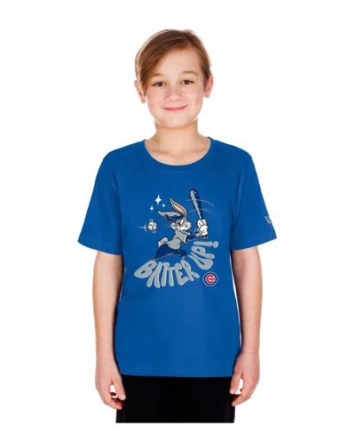 New Era Kids' Big Boys And Girls Royal Chicago Cubs Looney Tunes T-shirt In Blue