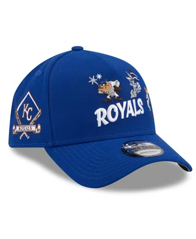 New Era Kids' Big Boys And Girls Royal Kansas City Royals Looney Tunes A-frame 9forty Adjustable Hat In Blue