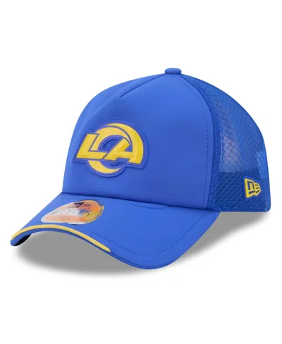 New Era Kids' Big Boys' And Girls' Royal Los Angeles Rams 2026 Sideline Apex 9forty Adjustable Trucker Hat In Blue