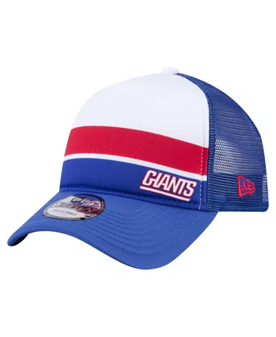 New Era Kids' Big Boys And Girls Royal New York Giants Sport Night Color Block 9forty A-frame Trucker Adjustable H In Blue