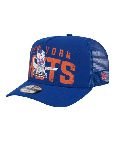 New Era Kids' Big Boys And Girls Royal New York Mets Logo Fade A-frame 9fifty Snapback Hat In Blue