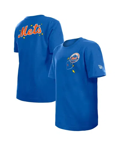 New Era Kids' Big Boys And Girls Royal New York Mets Stars Cap T-shirt In Blue