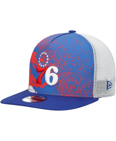 New Era Kids' Big Boys And Girls Royal Philadelphia 76ers Court Sport 9fifty Snapback Hat