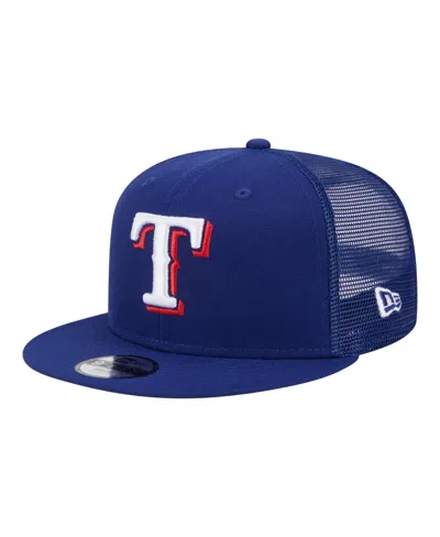 New Era Kids' Big Boys And Girls Royal Texas Rangers 9fifty Trucker Snapback Hat In Blue