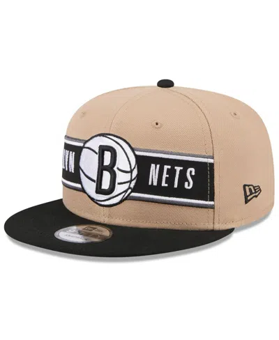 New Era Kids' Big Boys And Girls Tan/black Brooklyn Nets 2024 Nba Draft 9fifty Snapback Hat In Tan,black