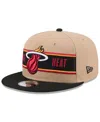 New Era Big Boys And Girls Tan/black Miami Heat 2024 Nba Draft 9fifty Snapback Hat In Tan,black