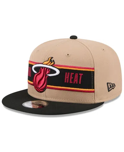 New Era Big Boys And Girls Tan/black Miami Heat 2024 Nba Draft 9fifty Snapback Hat In Tan,black