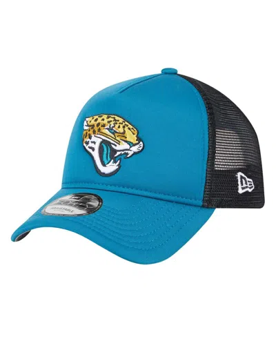 New Era Kids' Big Boys And Girls Teal Jacksonville Jaguars A-frame 9forty Trucker Adjustable Hat In Blue