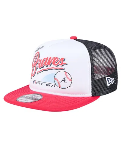 New Era Kids' Big Boys And Girls White Atlanta Braves Retro 9fifty Snapback Hat