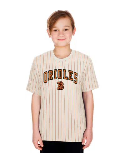 New Era Kids' Big Boys And Girls White Baltimore Orioles 2026 City Connect Pinstripe T-shirt
