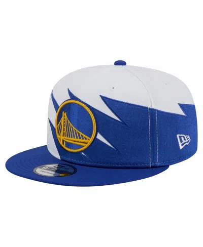 New Era Kids' Big Boys And Girls White Golden State Warriors Jagged 9fifty Snapback Hat In Blue