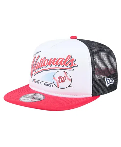 New Era Kids' Big Boys And Girls White Washington Nationals Retro 9fifty Snapback Hat In Red