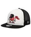 New Era Big Boys And Girls White/black Chicago Bulls Court Sport Mascot 9fifty Snapback Hat In White,black