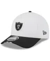 New Era Big Boys And Girls White/black Las Vegas Raiders 2025 Nfl Training Camp A-frame 9forty Adjustable Ha In White
