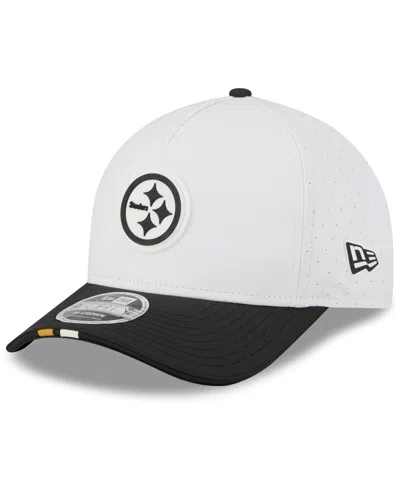 New Era Kids' Big Boys And Girls White/black Pittsburgh Steelers 2025 Nfl Training Camp A-frame 9forty Adjustable 
