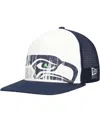 New Era Big Boys And Girls White/college Navy Seattle Seahawks Distressed 9fifty A-frame Snapback Hat In White,college Navy