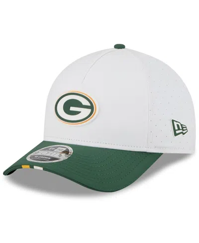New Era Kids' Big Boys And Girls White/green Green Bay Packers 2025 Nfl Training Camp A-frame 9forty Adjustable Ha In Multi