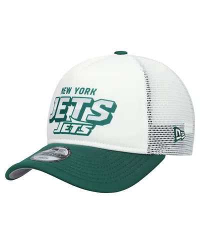 New Era Kids' Big Boys And Girls White/green New York Jets Streak 9forty A-frame Adjustable Hat