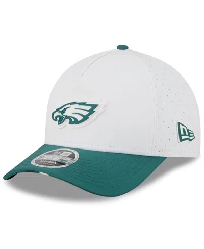 New Era Kids' Big Boys And Girls White/midnight Green Philadelphia Eagles 2025 Nfl Training Camp A-frame 9forty Ad