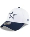 New Era Big Boys And Girls White/navy Dallas Cowboys 2024 Nfl Training Camp 9forty Adjustable Hat In White,navy